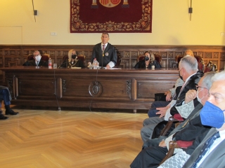 El presidente del alto tribunal de Andalucía, Lorenzo del Río, durante su intervención